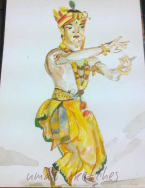 North East Dancer -water Colour Painting