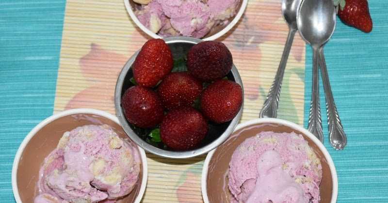 Strawberry Cookie Ice Cream Recipe | Homemade Strawberry Cookie Ice Cream | Strawberry Desserts | Homemade Ice Cream Recipes