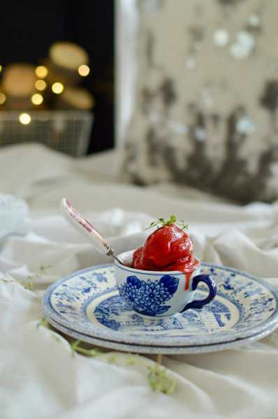 Strawberry Thyme Sorbet To Cool Off In The Summer Days