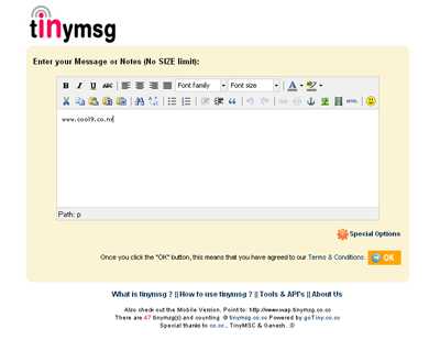 Tinymsg - Make Long Notes Or Documents Into A Short Link