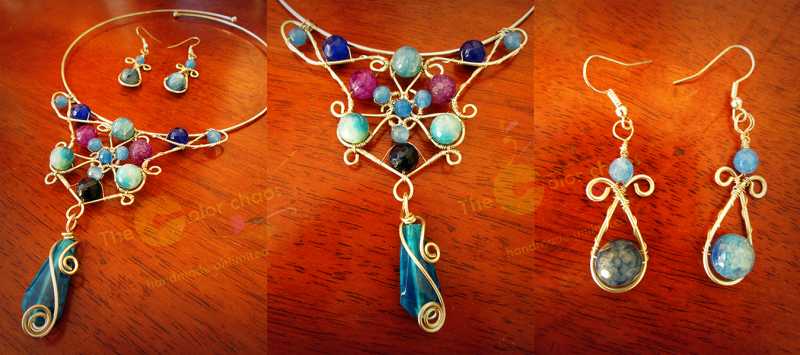 Wire Wrapped Choker Set